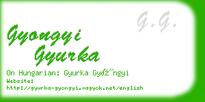 gyongyi gyurka business card